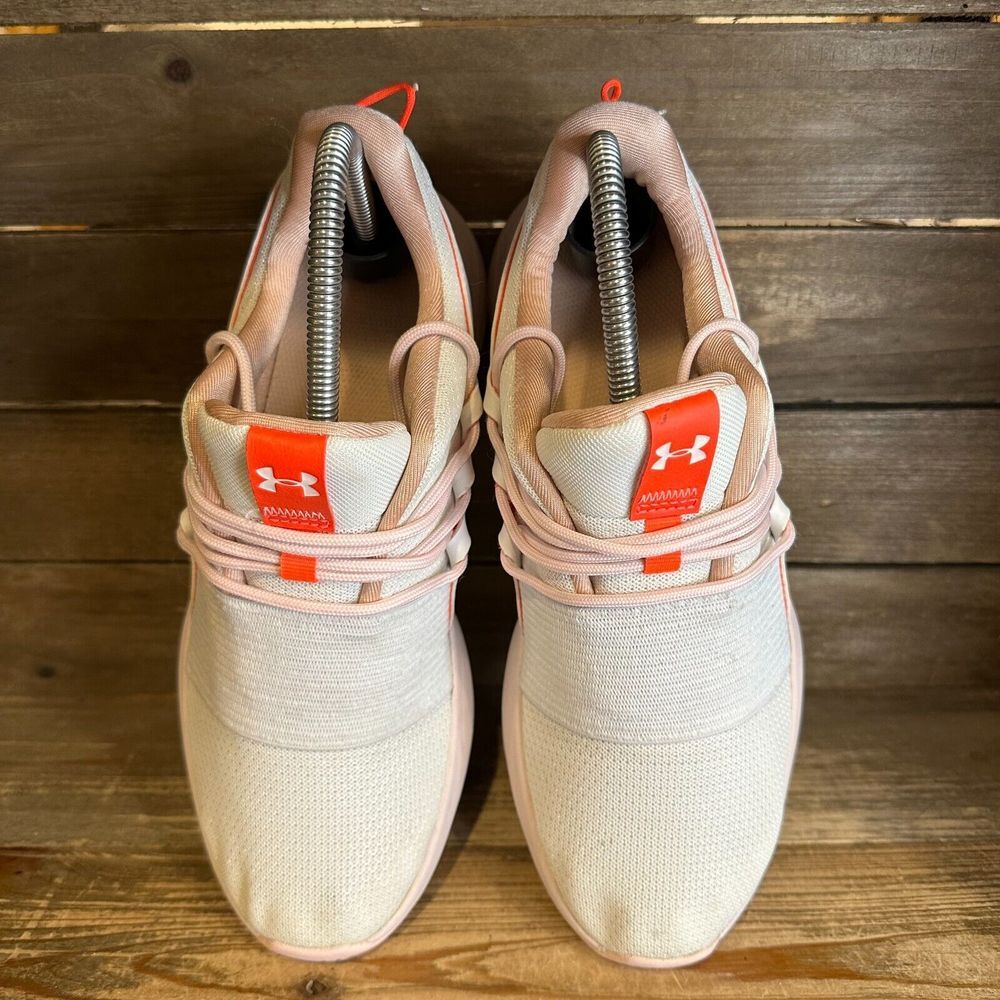 Womens Under Armour Charged Breathe Ivory Athletic Running Sneakers Size 8 M GUC - Picture 3 of 6